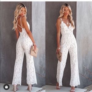 White lace jumpsuit size small